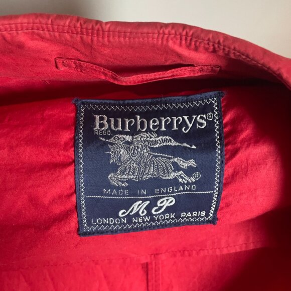 Vintage Burberry Long Red Trench Coat - Picture 4 of 7